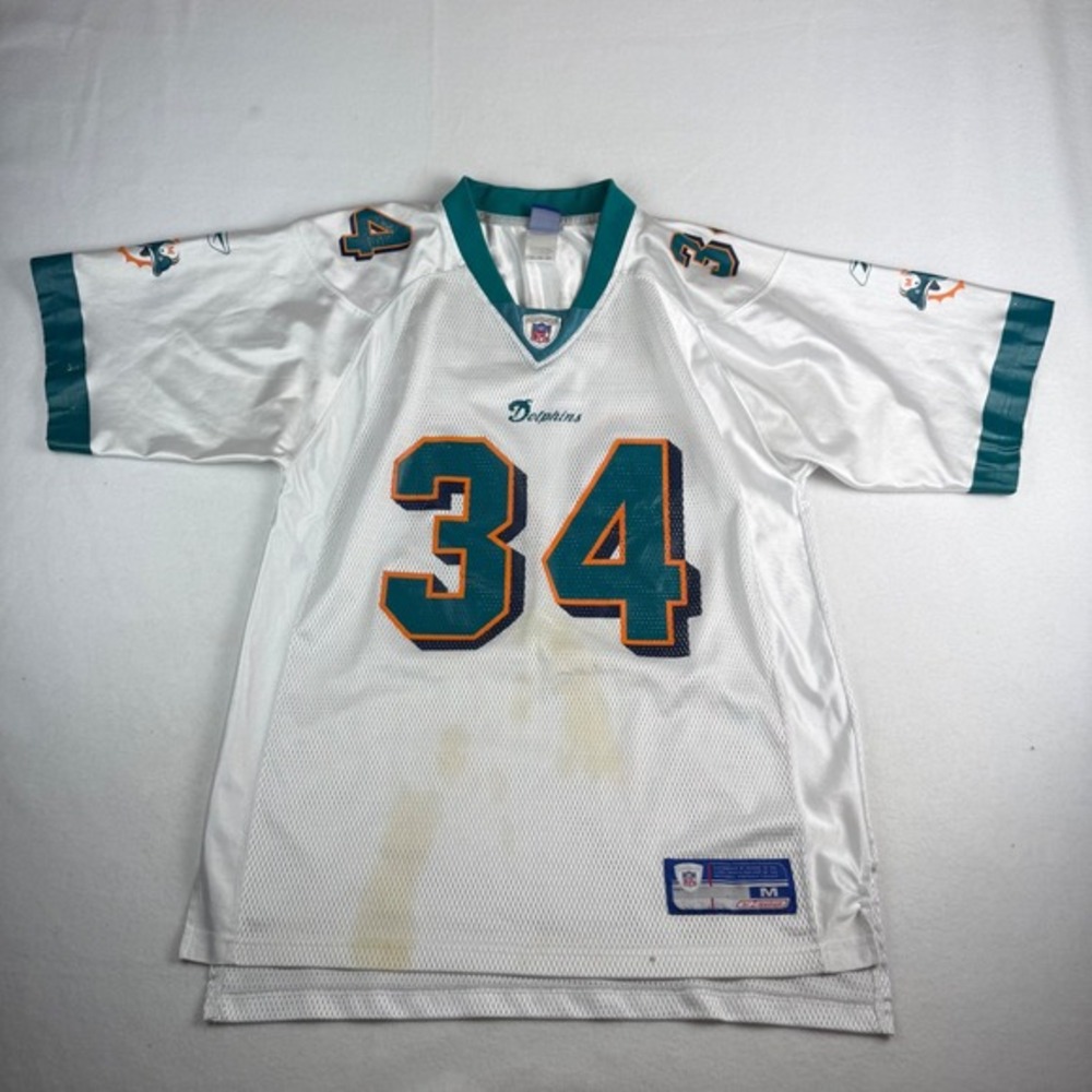 Mens Reebok Miami Dolphins Ricky Williams 34 Jersey‎ White Medium NFL Football